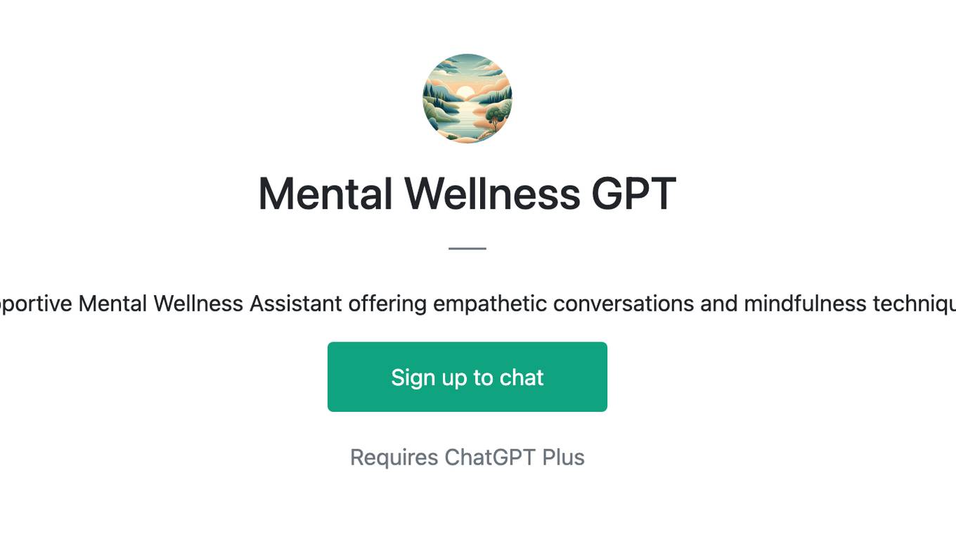 Mental Wellness GPT Screenshot