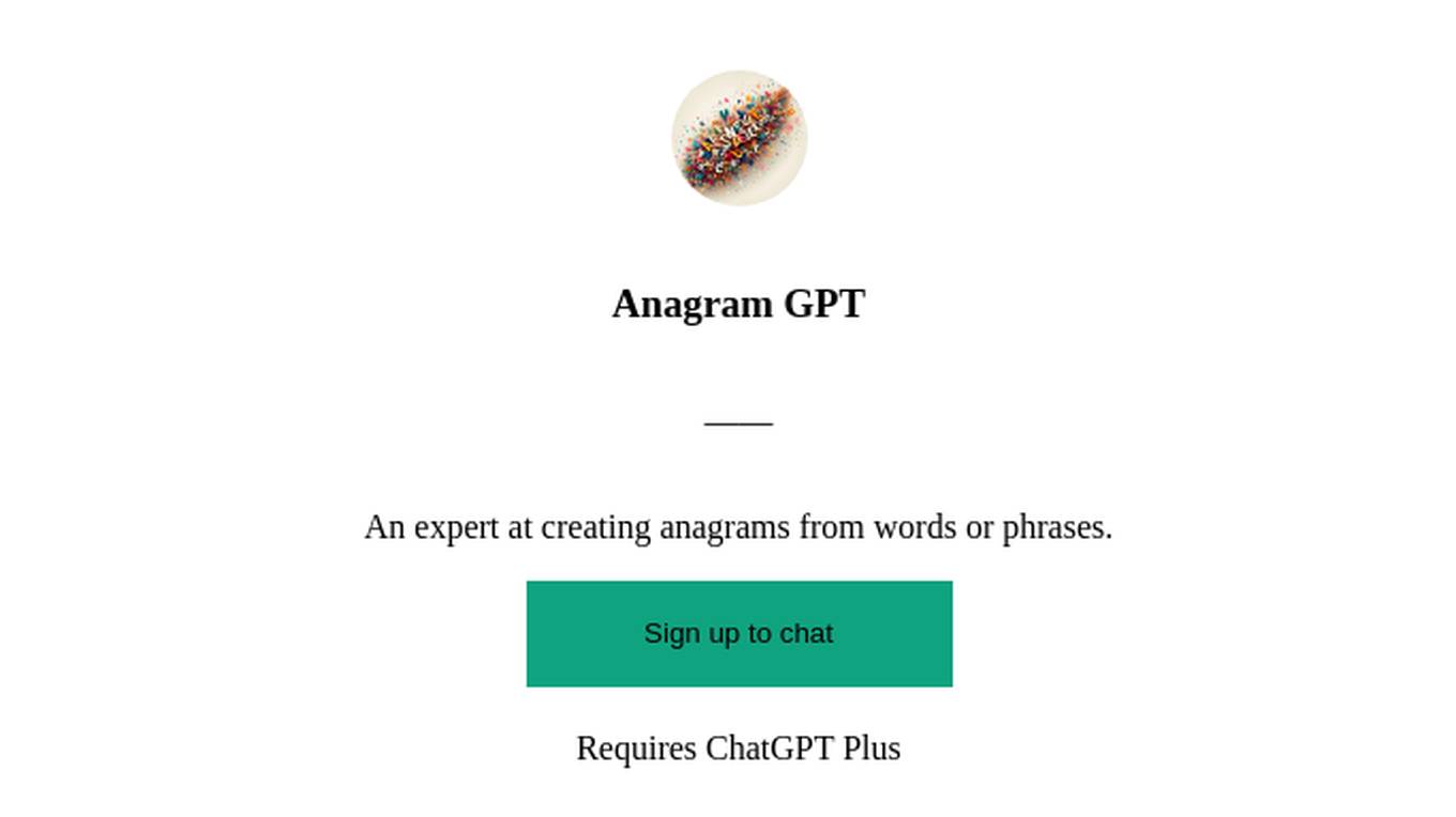 Anagram GPT Screenshot