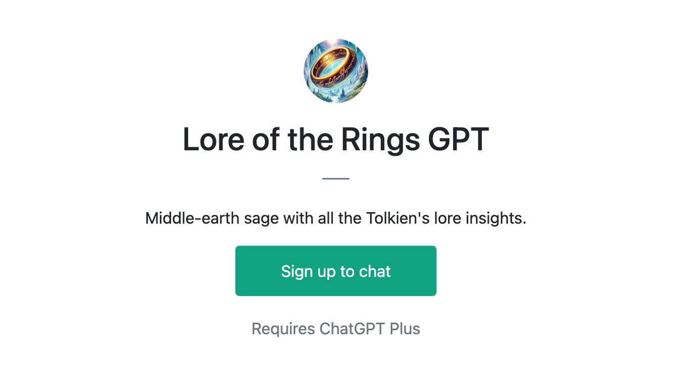 Lore of the Rings GPT Screenshot