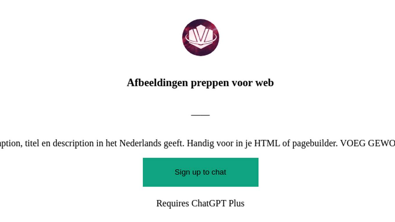 Afbeeldingen preppen voor web Screenshot