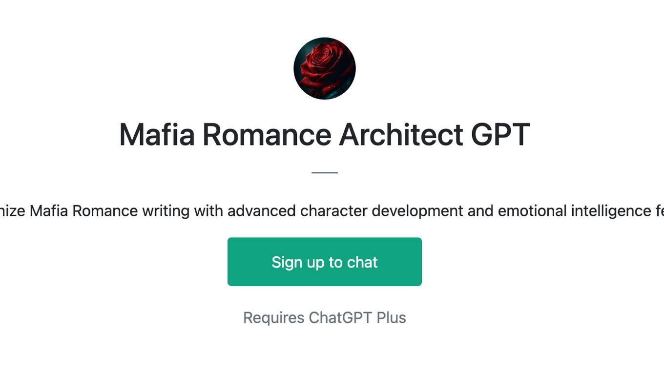 Mafia Romance Architect GPT Screenshot