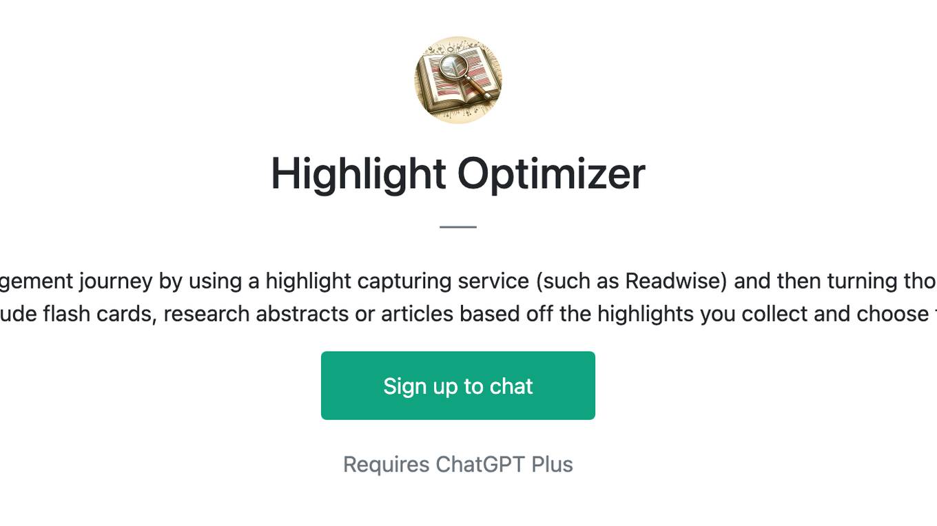 Highlight Optimizer Screenshot