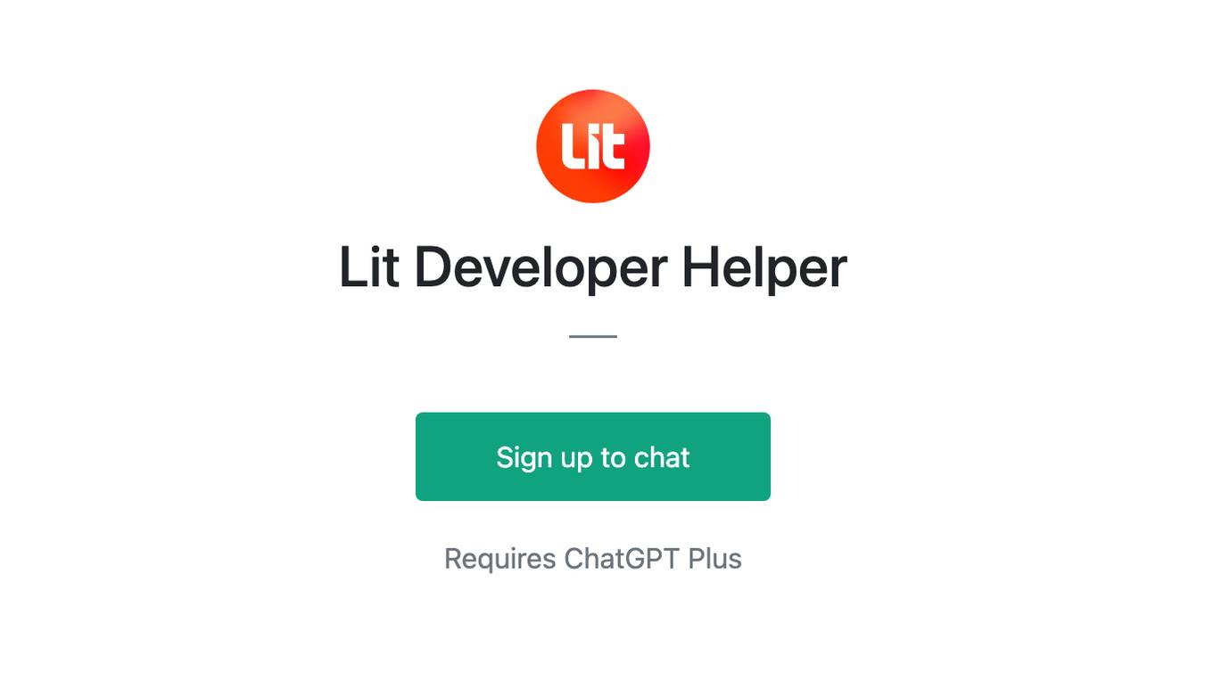 Lit Developer Helper Screenshot