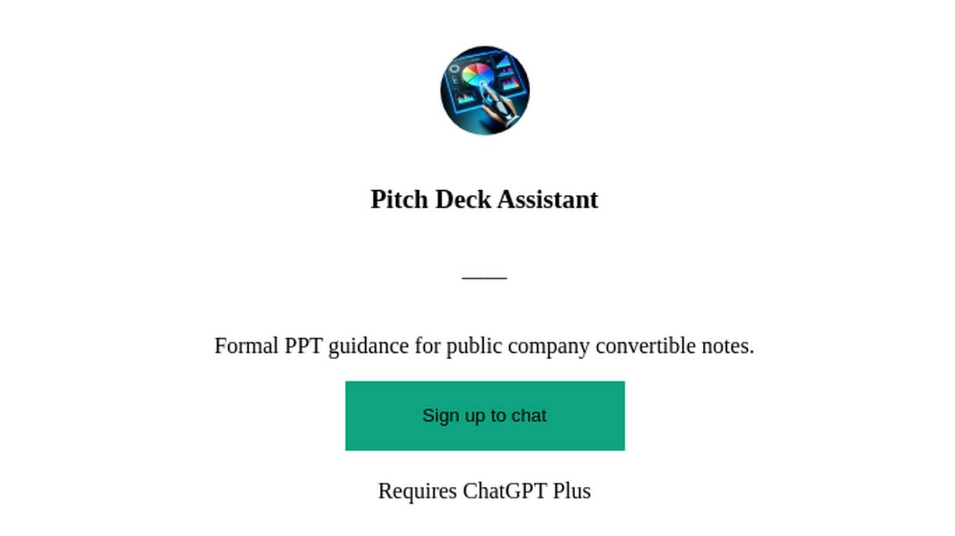 Pitch Deck Assistant Screenshot