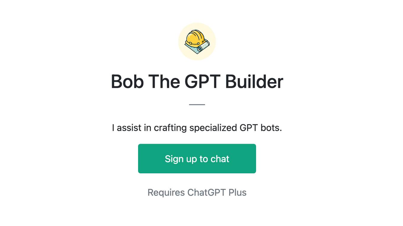 Bob The GPT Builder Screenshot