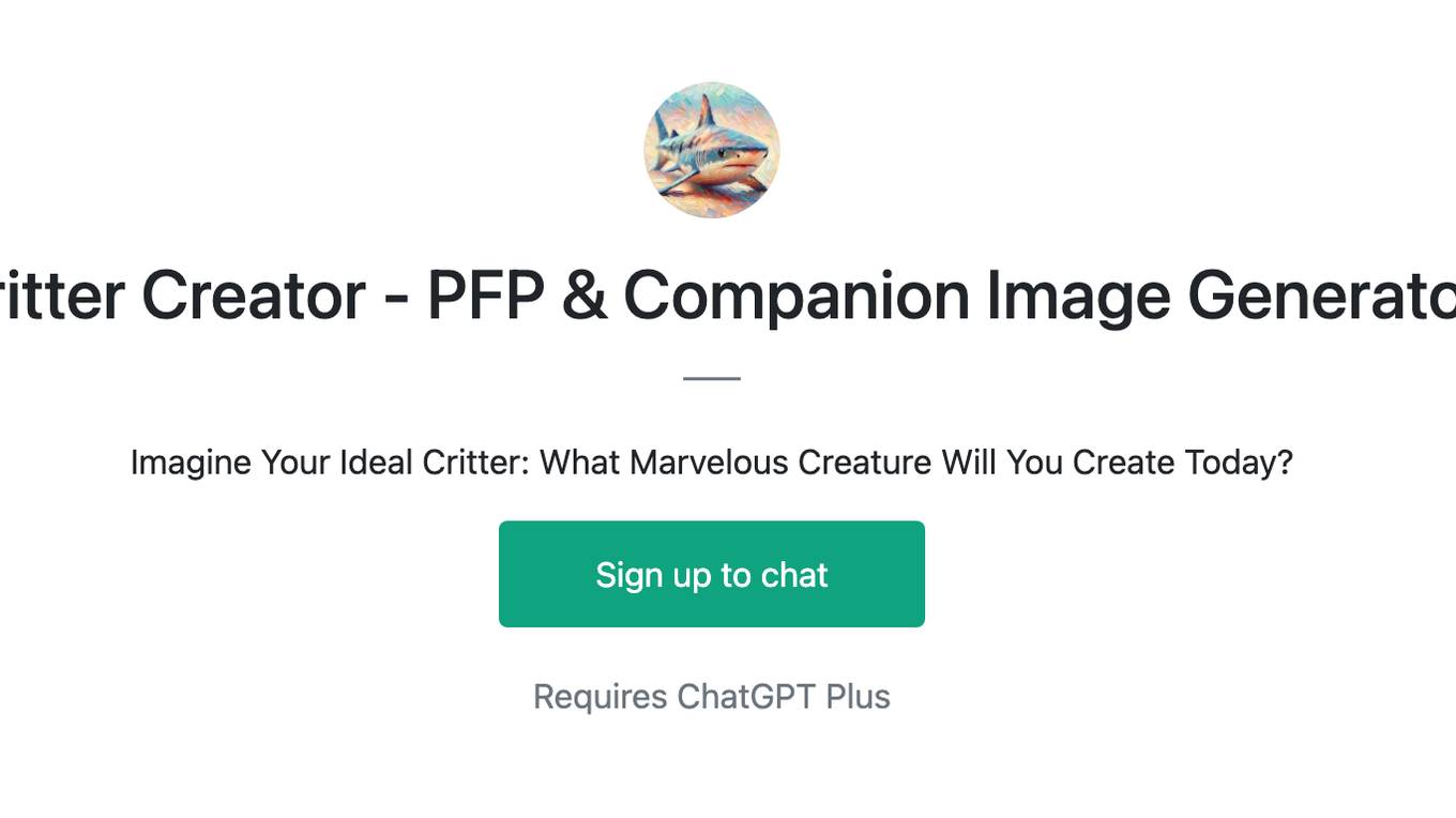 Critter Creator - PFP & Companion Image Generator Screenshot