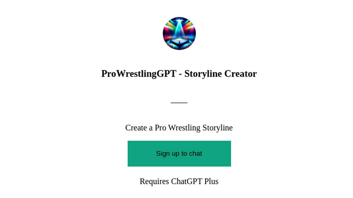 ProWrestlingGPT - Storyline Creator Screenshot