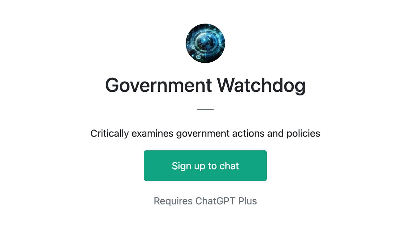 Government Watchdog Screenshot