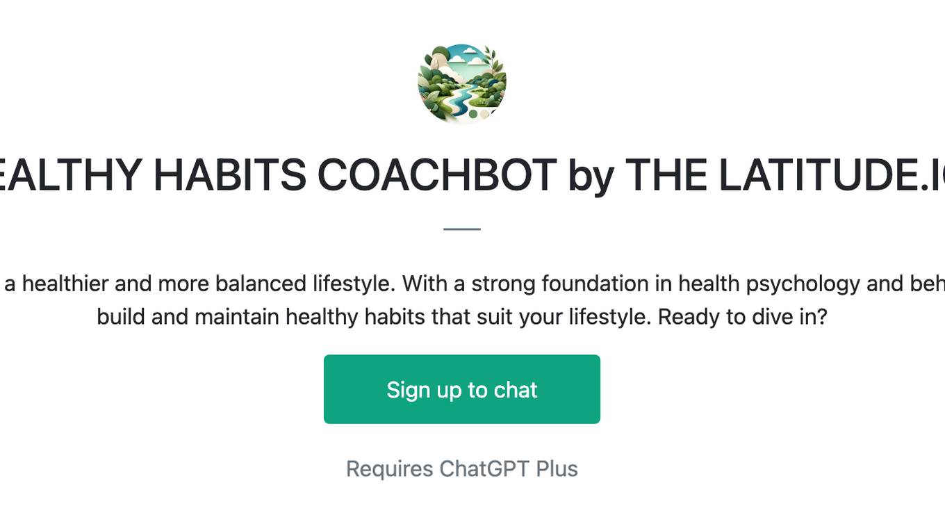 HEALTHY HABITS COACHBOT by THE LATITUDE.IO Screenshot