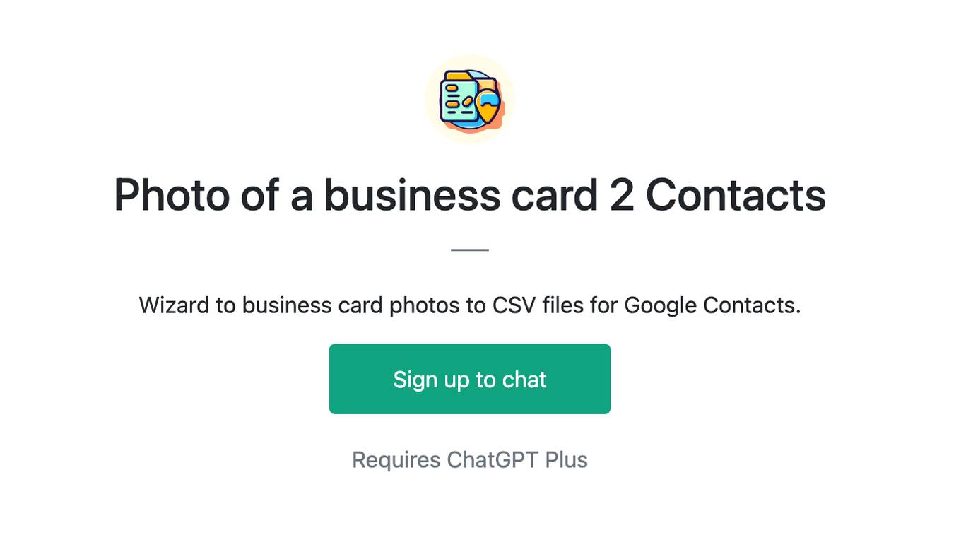 Photo of a business card 2 Contacts Screenshot