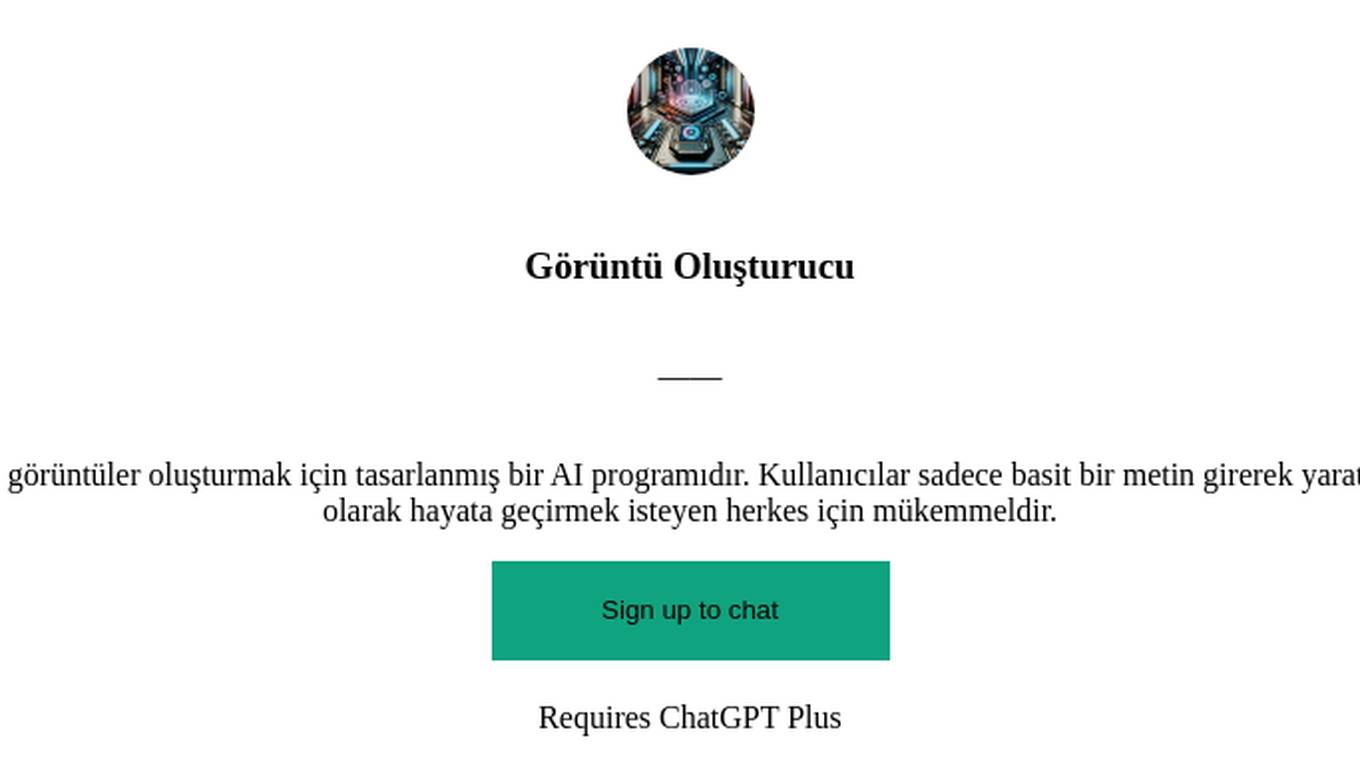 Görüntü Oluşturucu Screenshot