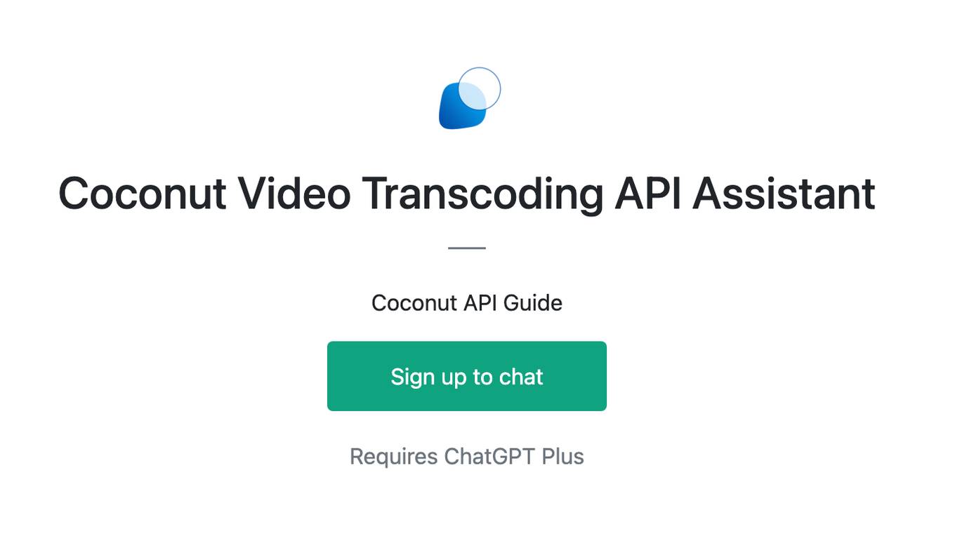 Coconut Video Transcoding API Assistant Screenshot