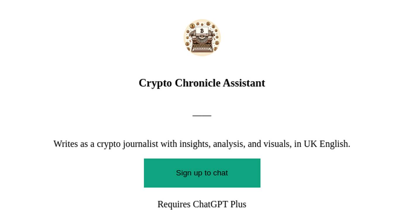 Crypto Chronicle Assistant Screenshot