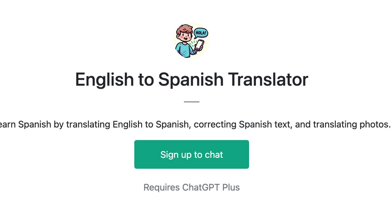 English to Spanish Translator Screenshot