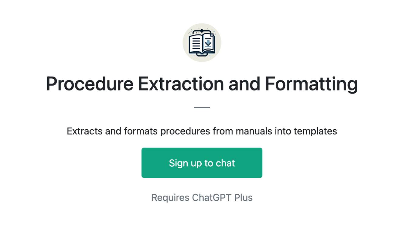 Procedure Extraction and Formatting Screenshot