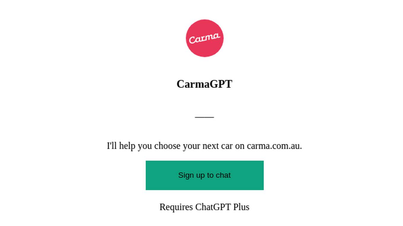 CarmaGPT Screenshot