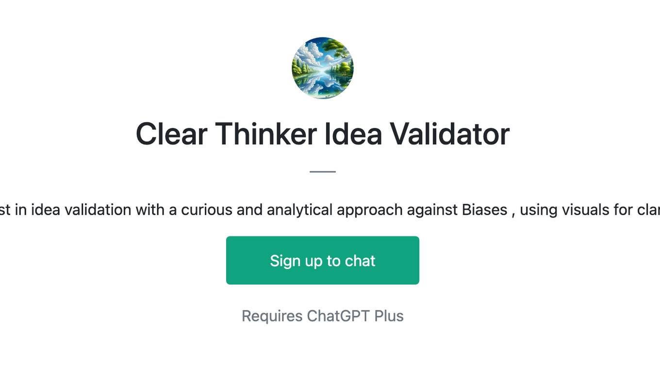 Clear Thinker Idea Validator Screenshot