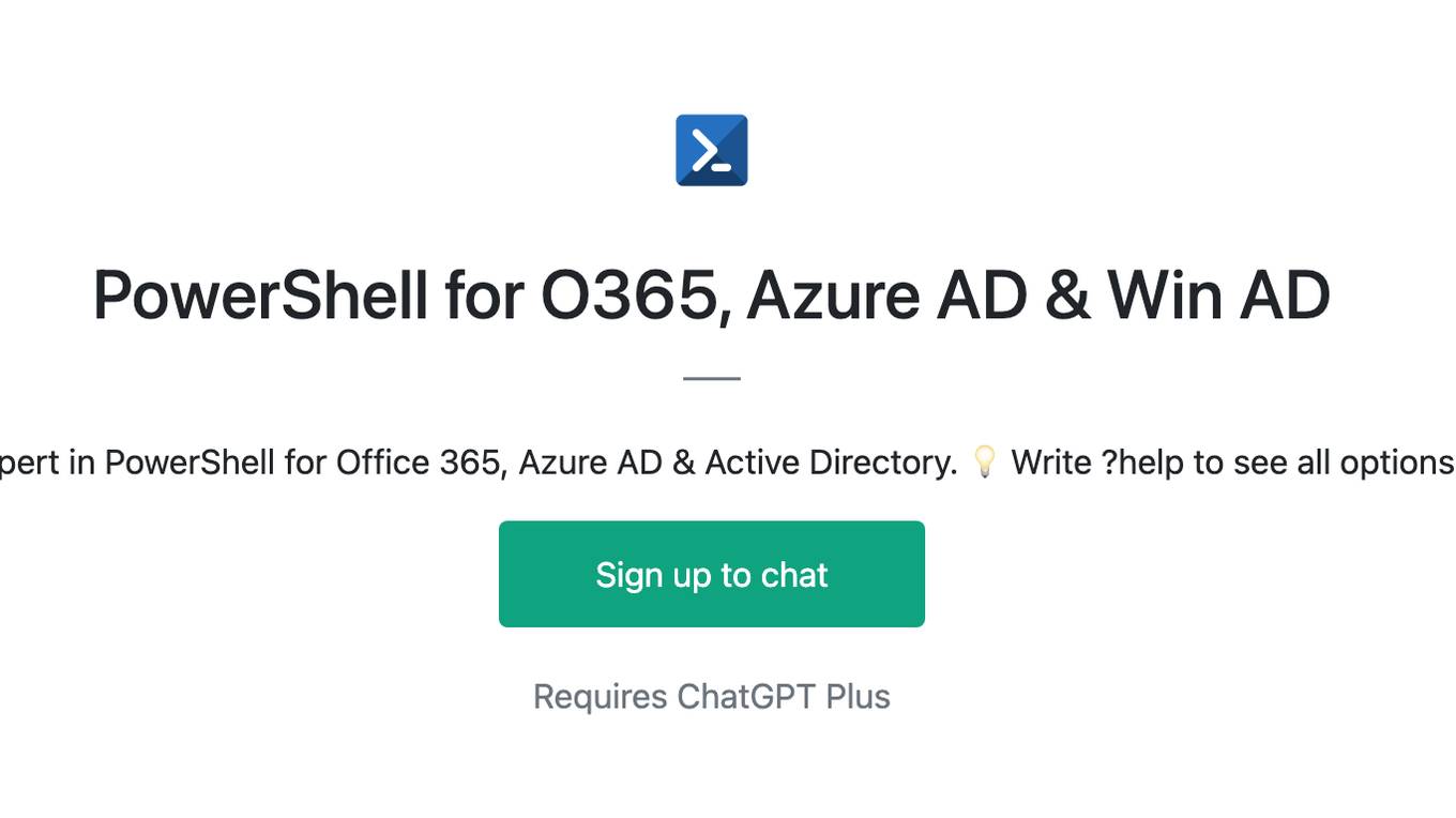 PowerShell for O365, Azure AD & Win AD Screenshot