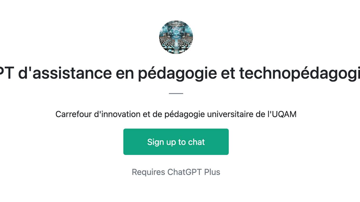 GPT d'assistance en pédagogie et technopédagogie Screenshot