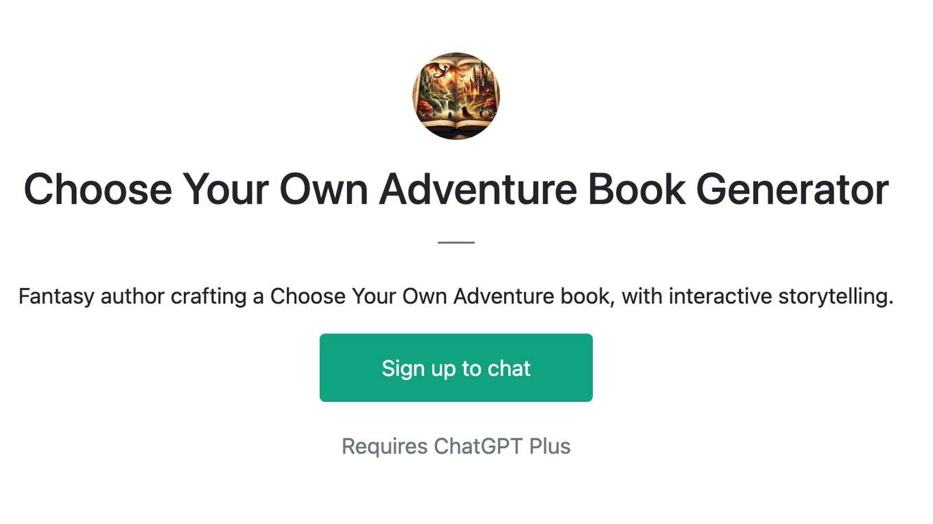 Choose Your Own Adventure Book Generator Screenshot