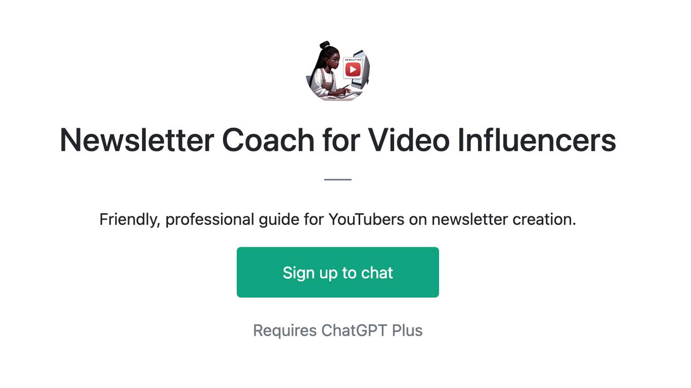 Newsletter Coach for Video Influencers Screenshot