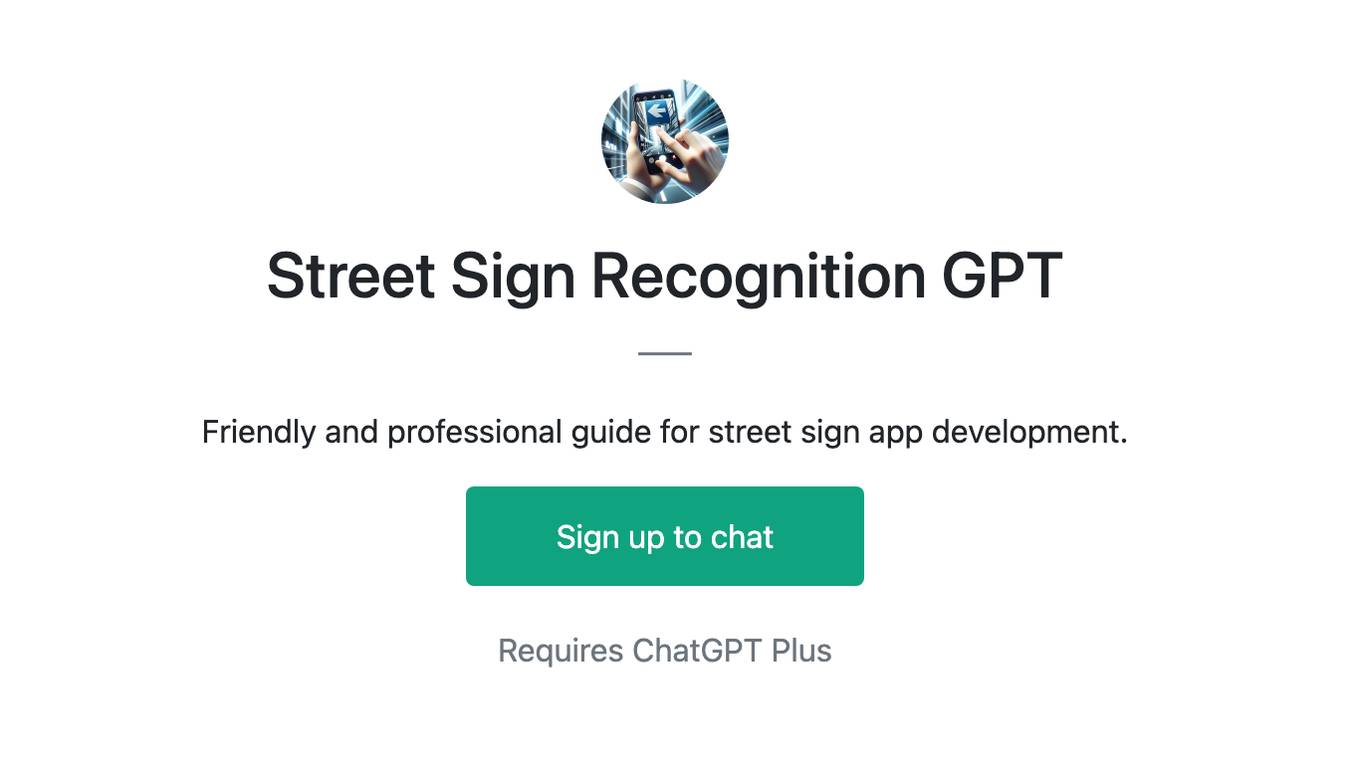 Street Sign Recognition GPT Screenshot