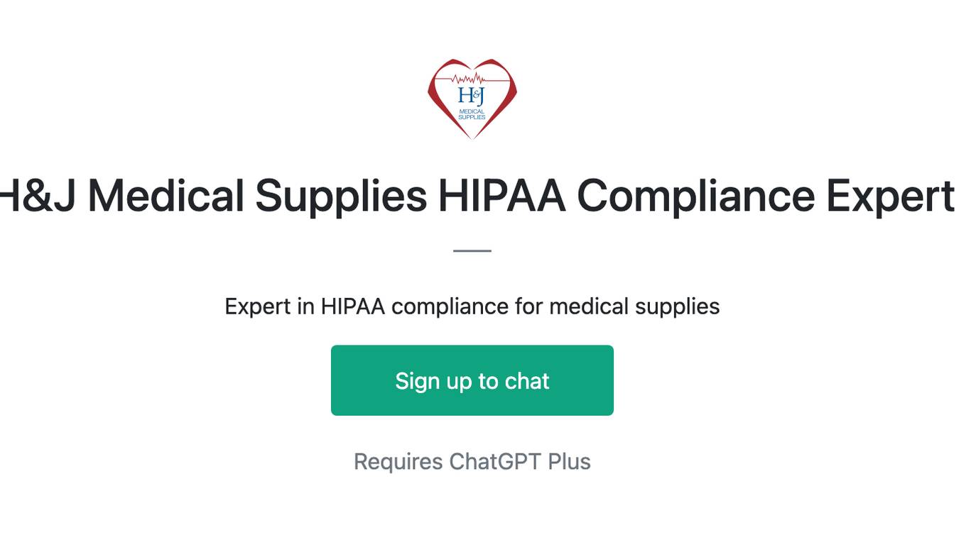 H&J Medical Supplies HIPAA Compliance Expert Screenshot