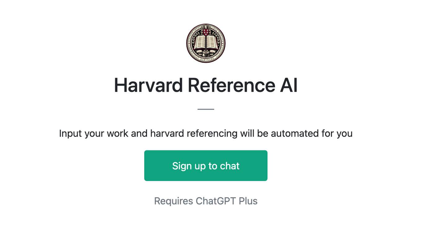 Harvard Reference AI Screenshot