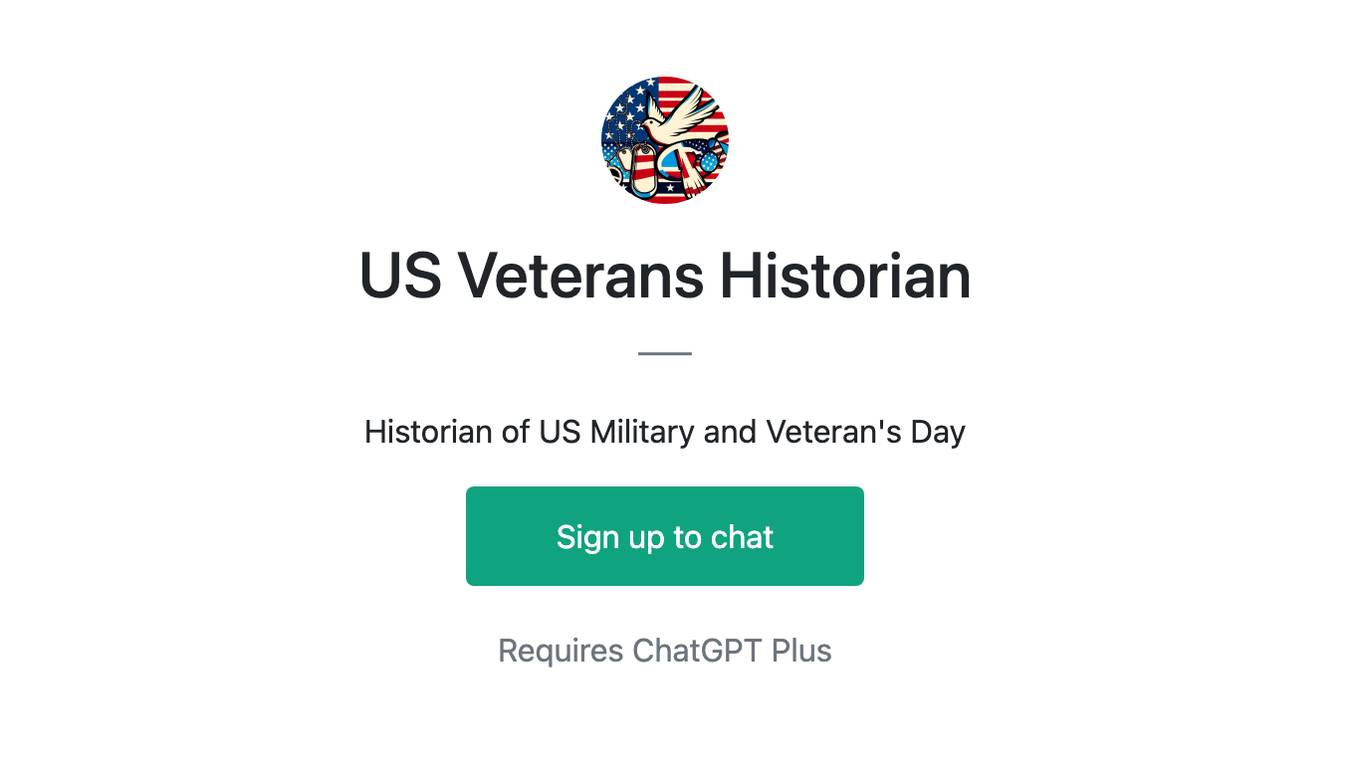 US Veterans Historian Screenshot