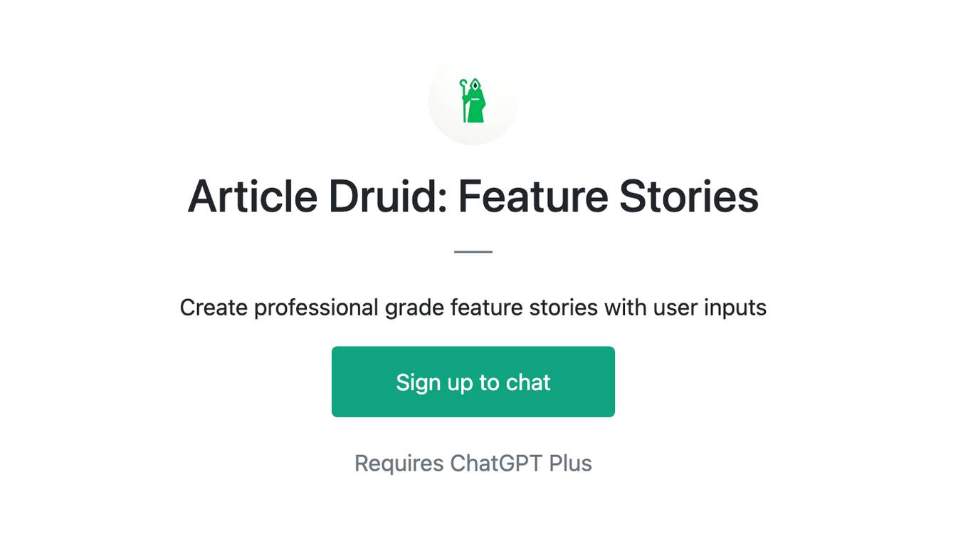 Article Druid: Feature Stories Screenshot