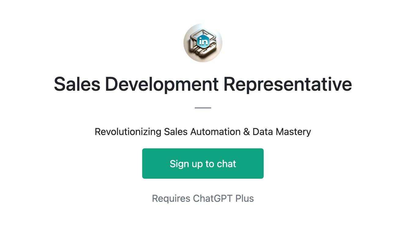 Sales Development Representative Screenshot