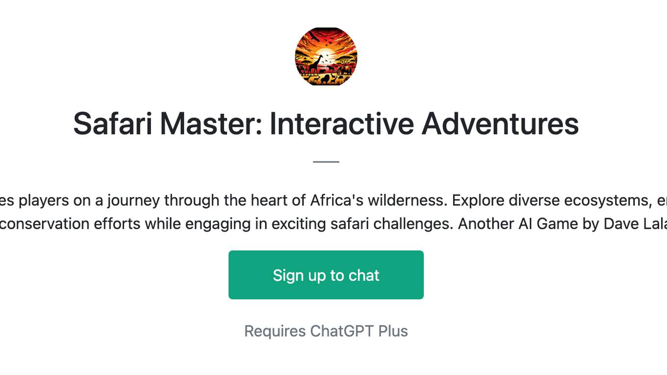 Safari Master: Interactive Adventures Screenshot