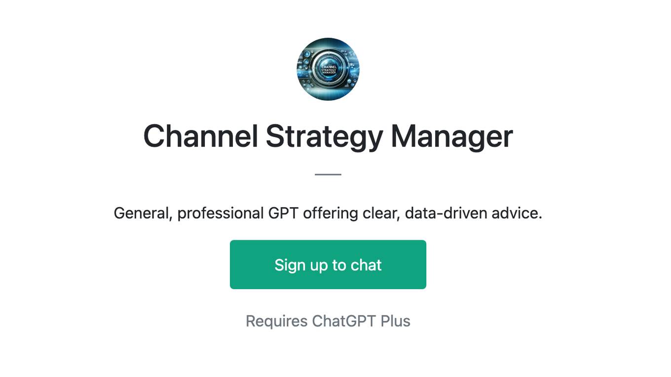 Channel Strategy Manager Screenshot