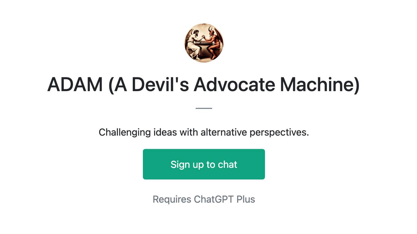 ADAM (A Devil's Advocate Machine) Screenshot