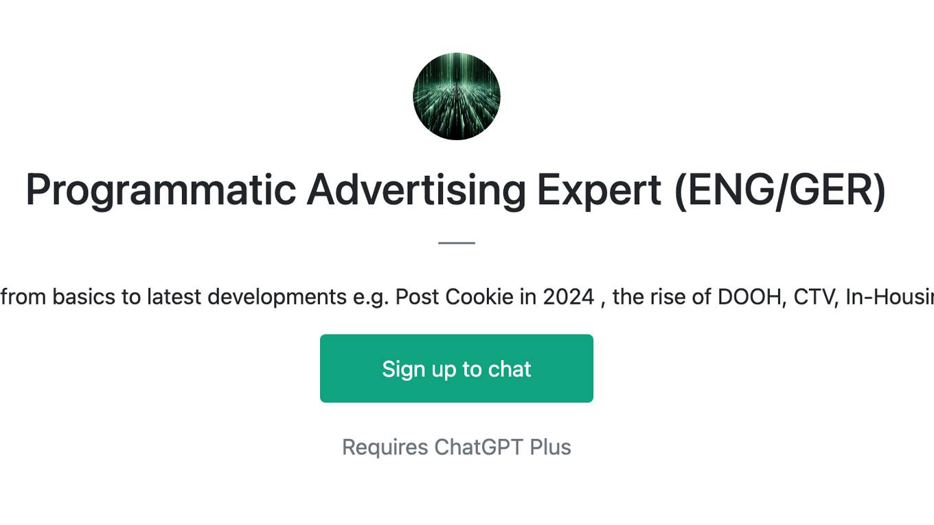 Programmatic Advertising Expert (ENG/GER) Screenshot