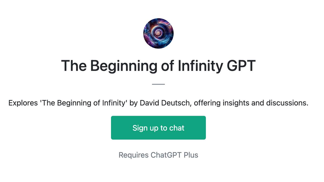 The Beginning of Infinity GPT Screenshot