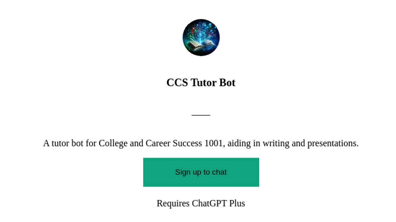 CCS Tutor Bot Screenshot