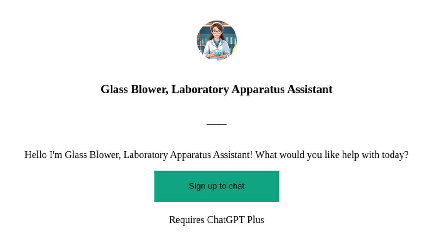 Glass Blower, Laboratory Apparatus Assistant Screenshot