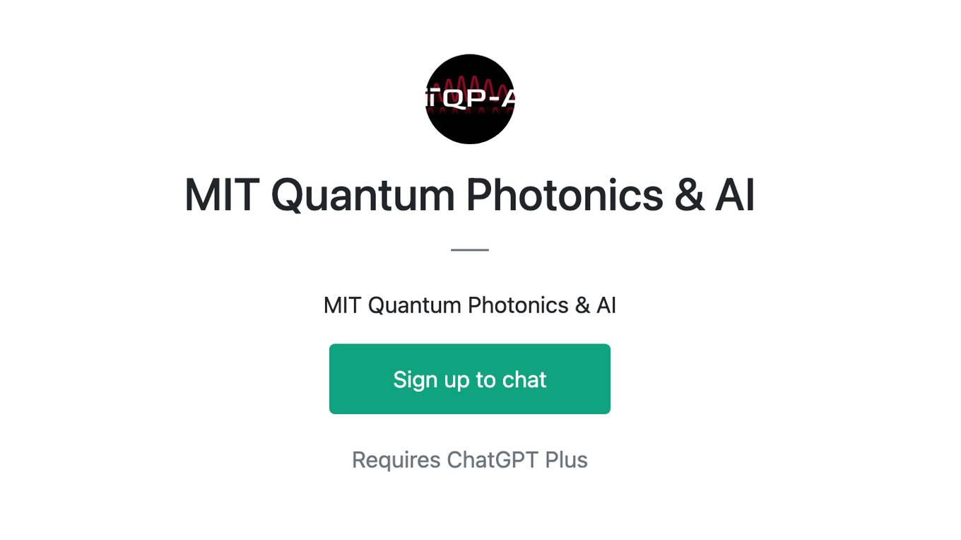 MIT Quantum Photonics & AI Screenshot