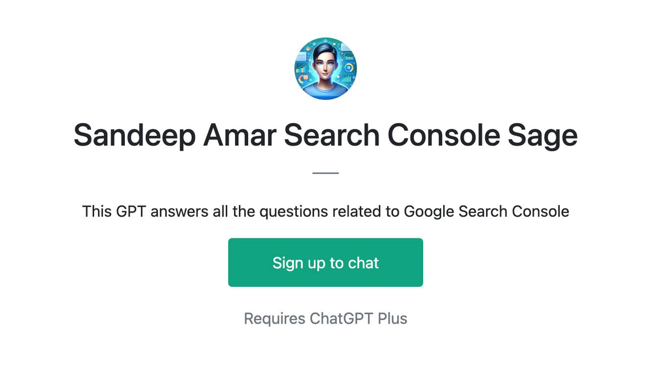 Sandeep Amar Search Console Sage Screenshot