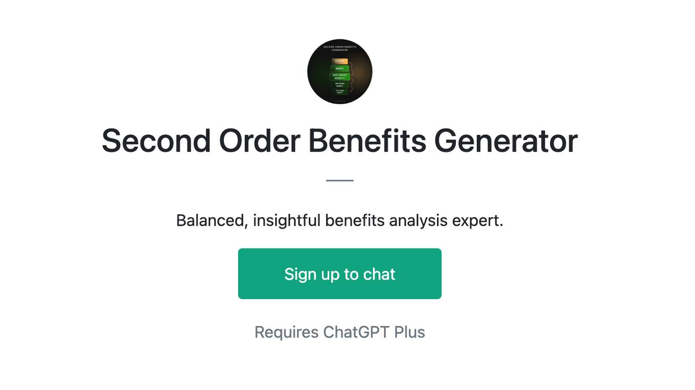 Second Order Benefits Generator Screenshot