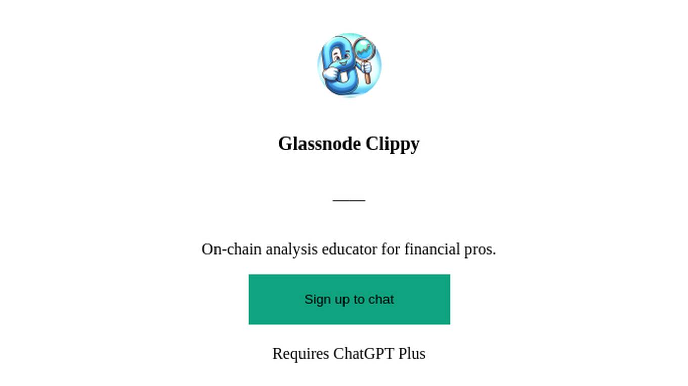 Glassnode Clippy Screenshot