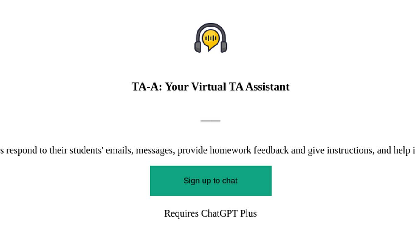 TA-A: Your Virtual TA Assistant Screenshot