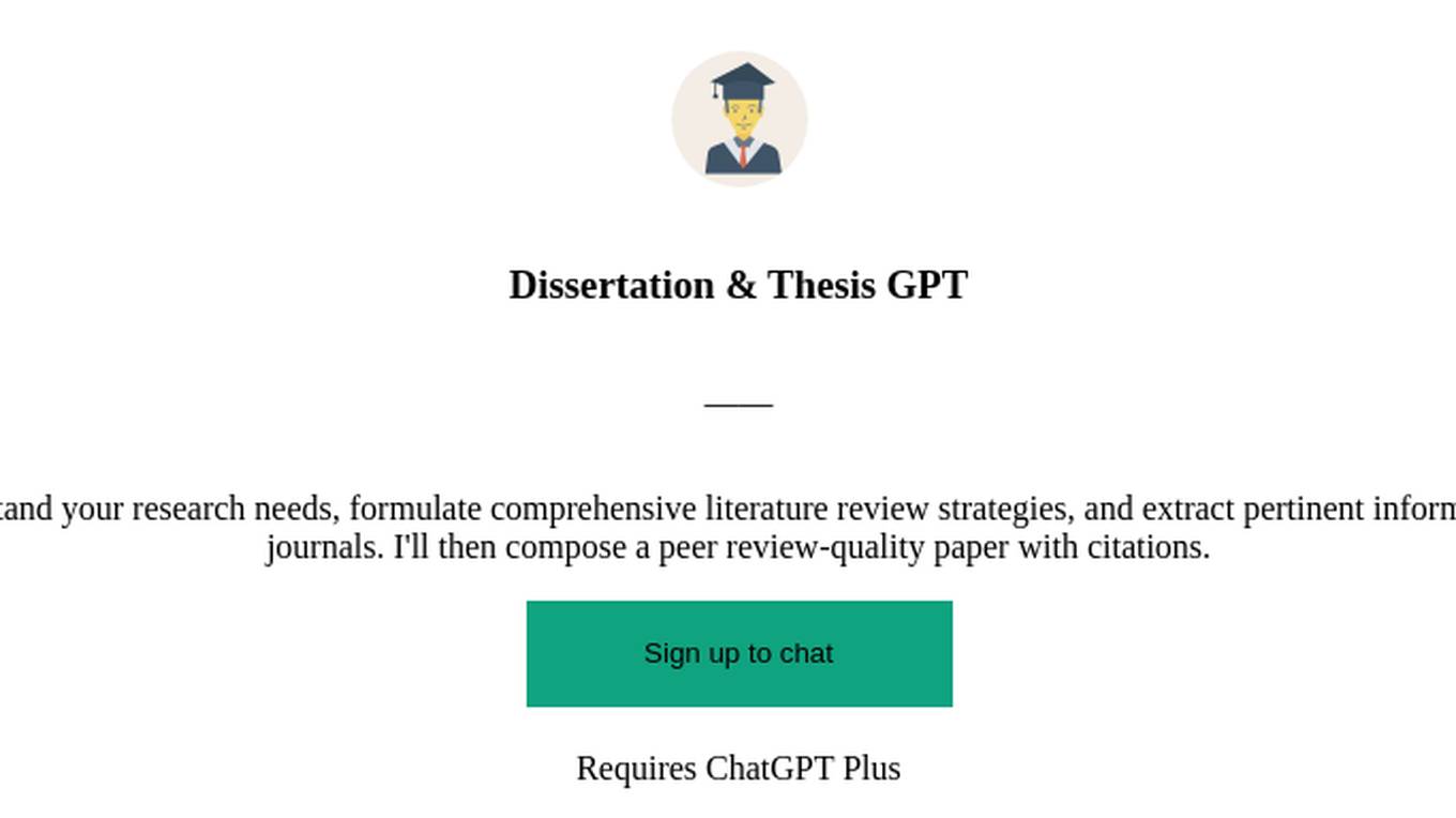 Dissertation & Thesis GPT Screenshot