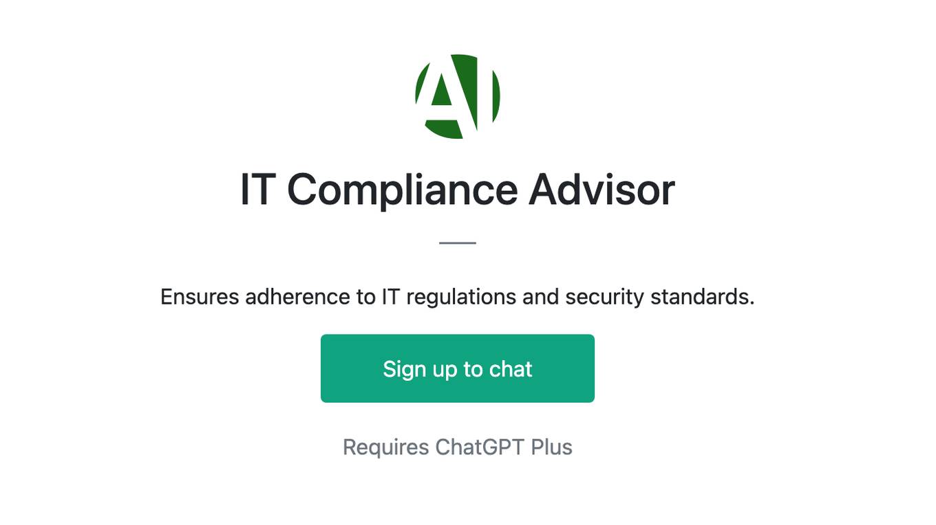 IT Compliance Advisor Screenshot