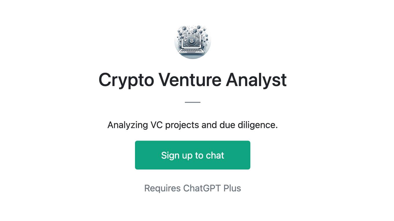 Crypto Venture Analyst Screenshot