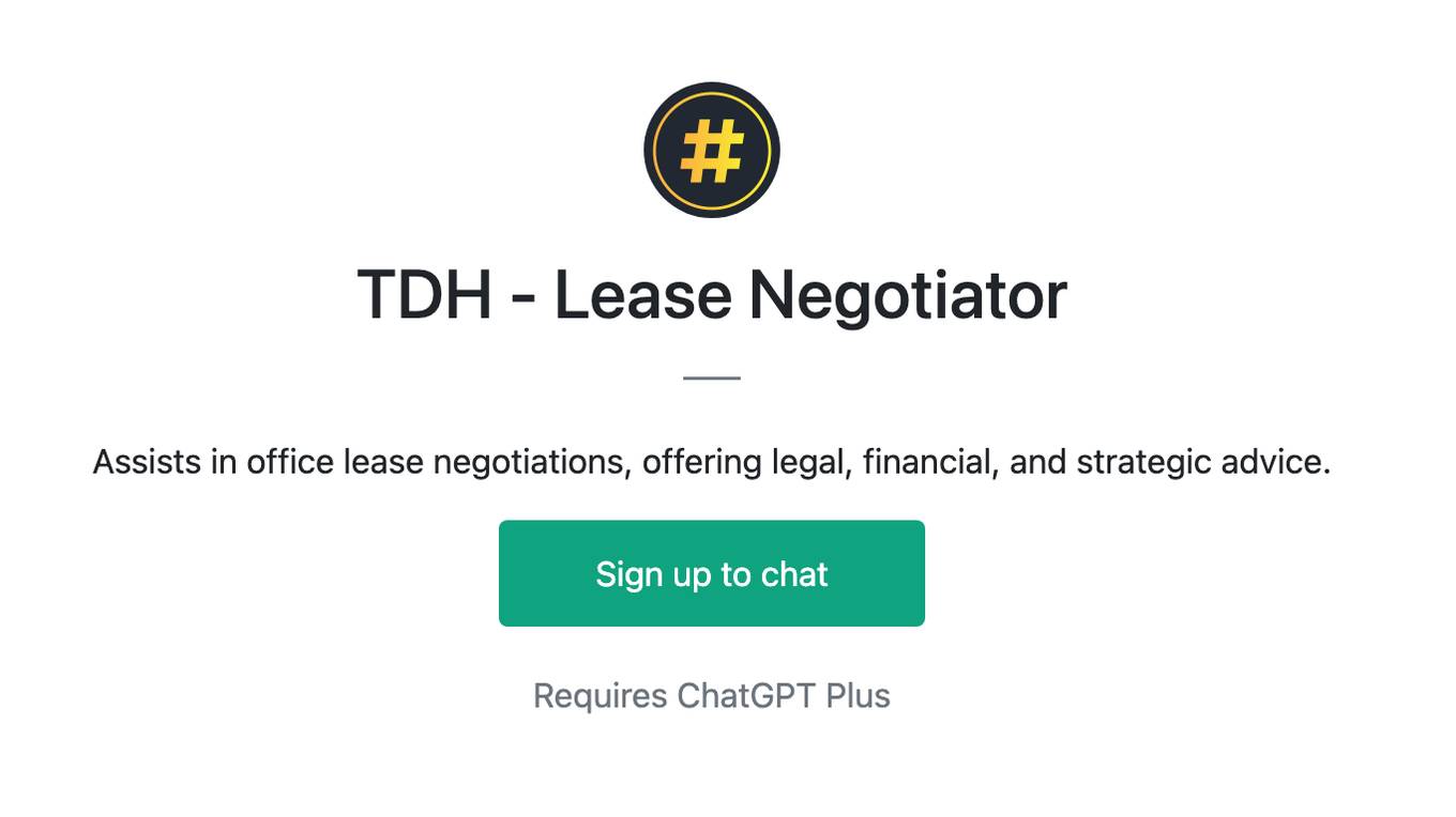 TDH - Lease Negotiator Screenshot