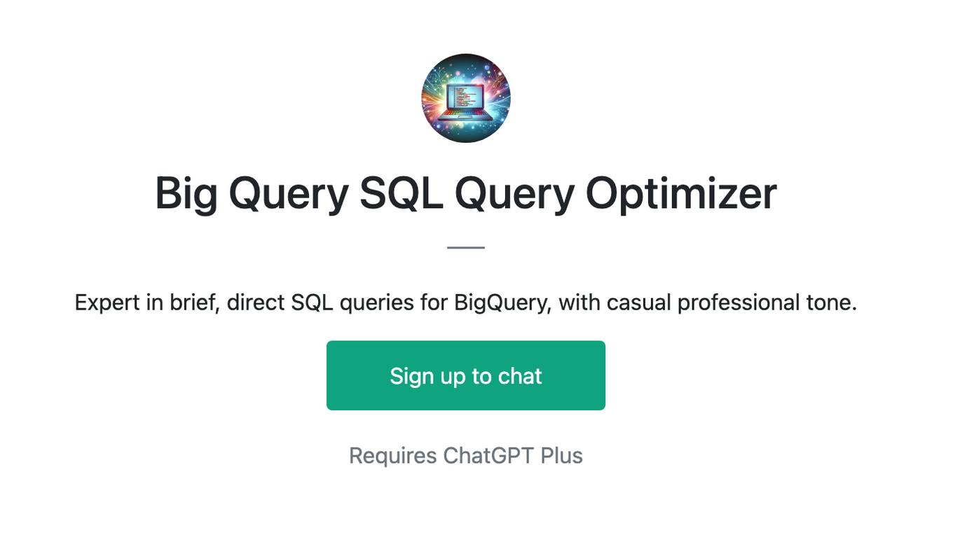 Big Query SQL Query Optimizer Screenshot