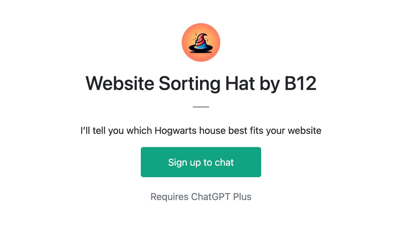 Website Sorting Hat by B12 Screenshot