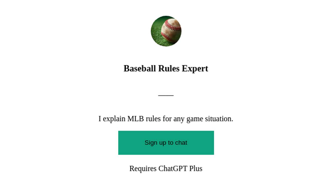 Baseball Rules Expert Screenshot